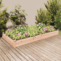 Plantenbak verhoogd met voering 240x120x25 cm massief vurenhout