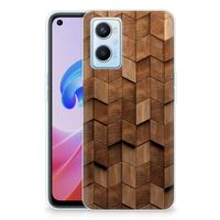 Bumper Hoesje voor OPPO A96 | OPPO A76 Wooden Cubes