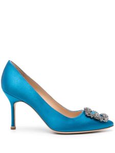 Manolo Blahnik escarpins Hangisi 90 mm en satin - Bleu