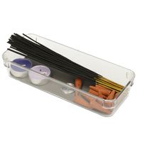 Set van 2x stuks bestekbakken/keuken organizers 1-vaks Tidy Smart grijs transparant kunststof 23 x 9