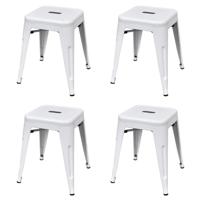 vidaXL Krukken stapelbaar 4 st staal wit