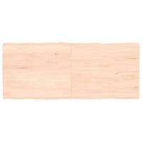 Tafelblad natuurlijke rand 120x50x4 cm massief eikenhout - thumbnail