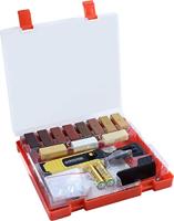 Werkzeyt Houtreparatieset 17-delig -11 verschillende tinten - incl. wassmelter, schaaf & schuurspons - geschikt voor houten oppervlakken van alle soorten/reparatieset voor parket & laminaat / B27691