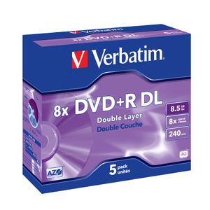 Verbatim 43541 DVD+R DL disc 8.5 GB 5 stuk(s) Jewelcase