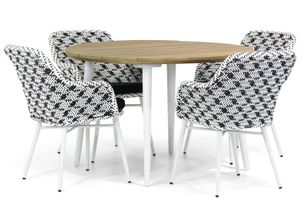 Lifestyle Crossway/Montana 130 cm rond dining tuinset 5-delig