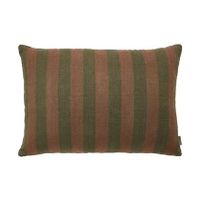 by fonQ Linen Stripe Sierkussen 40 x 60 cm - Bruin/Groen - thumbnail