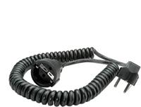 Bachmann H05VV-F 3G - Stroomvoorziening verlengkabel - 2 m - gewikkeld, gevormd - zwart - Duitsland