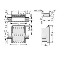 WAGO 2092-1633/024-000 Doorvoerconnector, male Lichtgrijs 100 stuk(s) - thumbnail