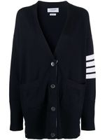 Thom Browne cardigan à détails 4 bandes signature - Bleu