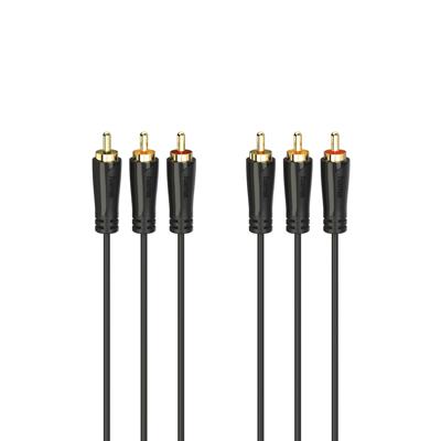 Hama Cinch AV Aansluitkabel [3x Cinch-stekker - 3x Cinch-stekker] 1.5 m Zwart