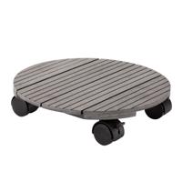 Plantenpot Trolley - Composiet - Grijs - Rond - 30 x 30 cm - Max 80 Kilo - thumbnail