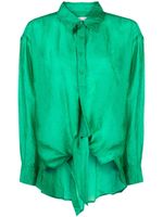 izzue chemise à nouer au fini froissé - Vert