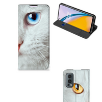 OnePlus Nord 2 5G Hoesje maken Witte Kat - thumbnail