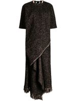 Uma Wang mélange fringed midi dress - Noir - thumbnail