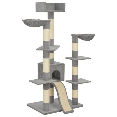 vidaXL Kattenkrabpaal met sisal krabpalen XXL 183 cm grijs vidaXL Kattenkrabpaal met sisal krabpalen XXL 183 cm grijs