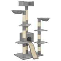 vidaXL Kattenkrabpaal met sisal krabpalen XXL 183 cm grijs
