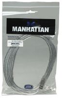 Manhattan USB-kabel USB 2.0 USB-A stekker, USB-B stekker 3.00 m Zilver 340458 - thumbnail