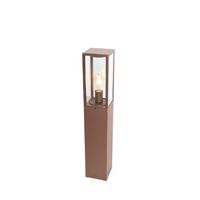 QAZQA Industriële staande buitenlamp roestbruin 80 cm IP44 - Charlois