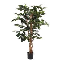 Mica decoraties Ficus benjamin in kunststof pot kunstplant