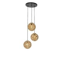 QAZQA Art deco hanglamp goud rond 3-lichts - Maro - thumbnail