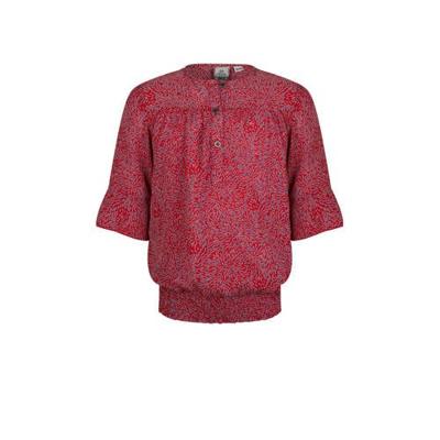 Indian Blue Jeans top met all over print rood/blauw Indian Blue Jeans top met all over print rood/blauw
