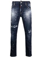 DSQUARED2 jean slim à effet usé - Bleu