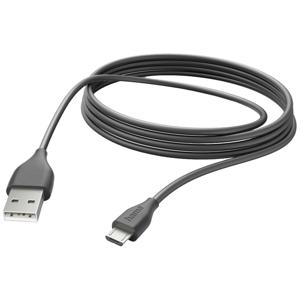 Hama USB-laadkabel USB 2.0 USB-A stekker, USB-micro-B stekker 3.00 m Zwart 00201588