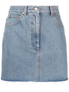 Gucci raw-edge denim miniskirt - Bleu