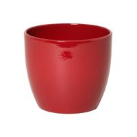 Bloempot glanzend wijn rood keramiek voor kamerplant H27 x D32 cm