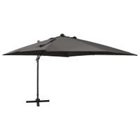 Zweefparasol met paal en LED-verlichting 300 cm antracietkleur - thumbnail