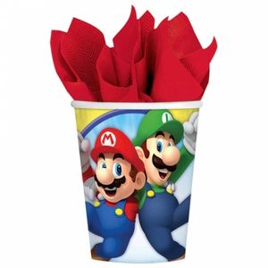 8x stuks Super Mario thema bekers 266 ml