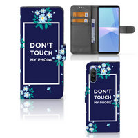 Sony Xperia 10 III Portemonnee Hoesje Flowers Blue DTMP