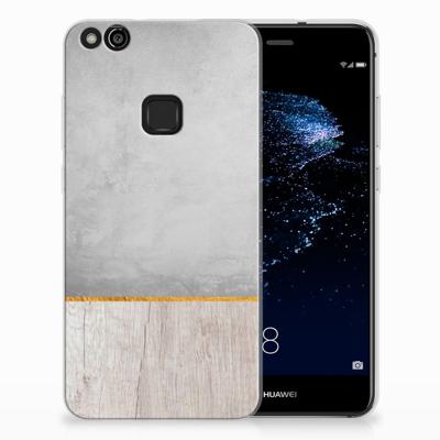 Huawei P10 Lite Bumper Hoesje Wood Concrete Huawei P10 Lite Bumper Hoesje Wood Concrete