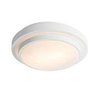 QAZQA - Moderne plafondlamp wit 35 cm IP44 - Walden | Buitenverlichting | Woonkamer - Staal Rond - E27 Geschikt voor LED - Max. 2 x 15 Watt