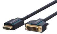 Clicktronic HDMI/DVI-D (24+1) adapterkabel digitale videokabel, HDMI-apparaten aansluiten op DVI-monitoren (bi-directioneel), vergulde contacten, tweevoudig afgeschermd, 2 m