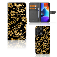 Xiaomi Redmi Note 12 Pro Plus Hoesje Gouden Bloemen