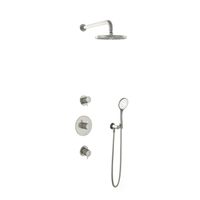 Hotbath Get together IBS2R Regendoucheset inbouw - 35cm wandarm - 20cm ronde hoofddouche - 3 standen handdouche - geborsteld nikkel IBS2RGN1 - thumbnail