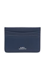 A.P.C. porte-cartes André en cuir - Bleu