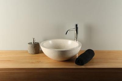 Terrazzo Waskom Crème Rond 40x15 cm | TZS 005S