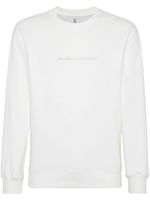 Brunello Cucinelli sweat à logo brodé - Blanc