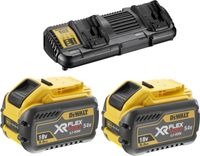 DeWalt DCB132X2-QW FlexVolt Starter Kit - 2 x FlexVolt accu 54V 9,0Ah Li-Ion + DCB132 Dubbellader - thumbnail