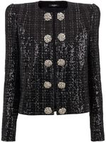 Balmain veste en tweed à sequins - Noir