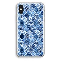 Blauw motief: iPhone X Transparant Hoesje - thumbnail