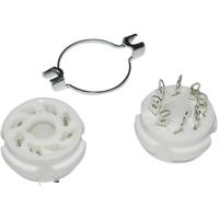 Fitting voor elektronische buis, 1 stuk, 150104, aantal polen (nummer): 8, fitting: ocaal, montagetype: chassis, materiaal: keramiek