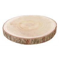 Decoratie boomschijf met schors - hout - D38 x H4 cm - rond