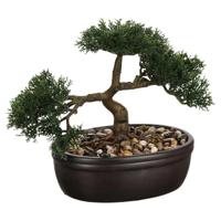 Atmosphera Kunstplant - Bonsai boom- in keramische pot - 23 cm - thumbnail