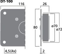 Monacor DT-100 30 W 1 stuk(s) Hogetonenluidspreker-driver - thumbnail