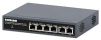 Intellinet PoE aangedreven 6-poorts beheerde Gigabit Ethernet-switch met PoE-doorvoer - 2 Gb Uplink-poorten, 60 W stroombudget via wisselstroom of POE PD, 30 W per poort, slim beheer - 3 jaar