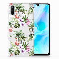 Huawei P30 Lite TPU Hoesje Flamingo Palms