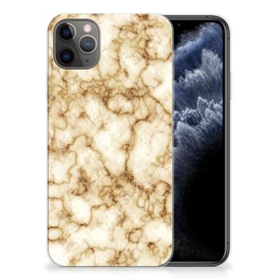 Apple iPhone 11 Pro Max TPU Siliconen Hoesje Marmer Goud Apple iPhone 11 Pro Max TPU Siliconen Hoesje Marmer Goud